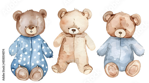 Bear in pajamas, transparent picture