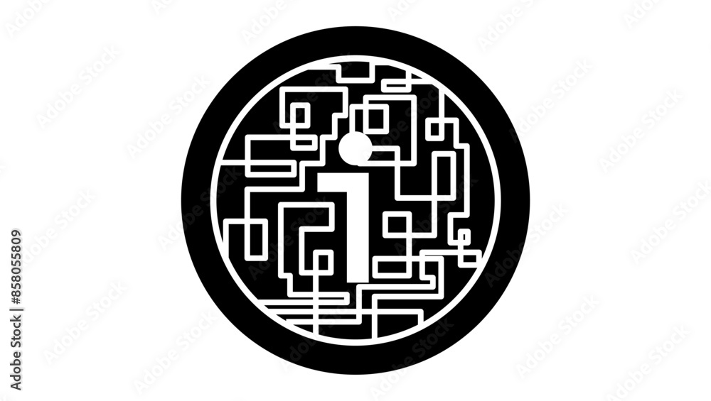 Information Technology , black isolated silhouette Information Technology , black isolated silhouette