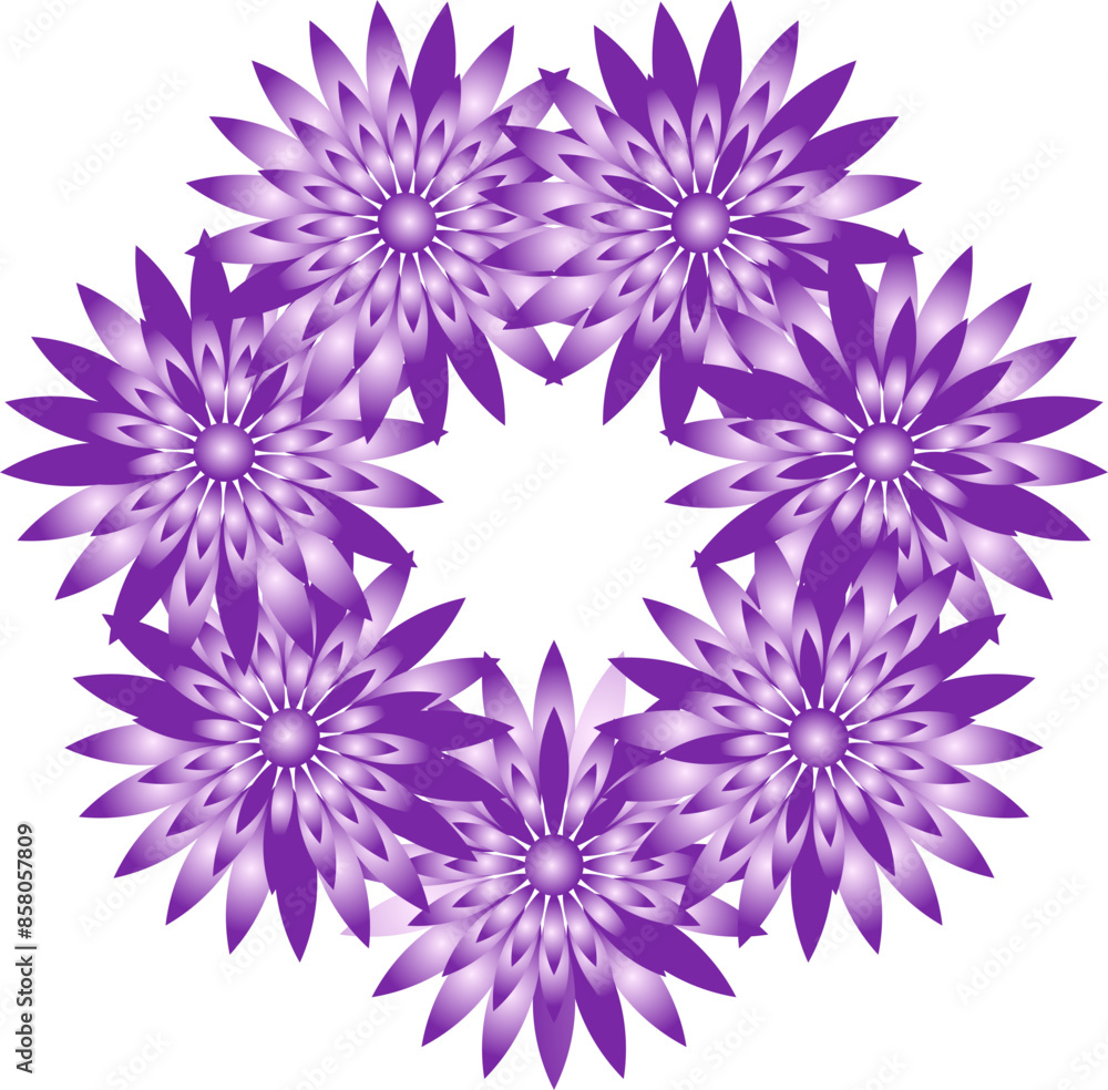 Purple Floral Wreath, abstract background Purple Floral Wreath, abstract background