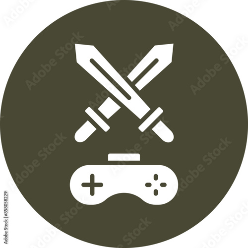 Adventure Game Vector Glyph Circle Icon