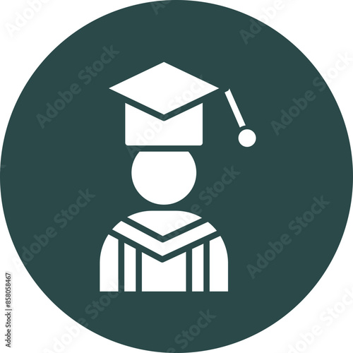 Alumni Vector Glyph Circle Icon