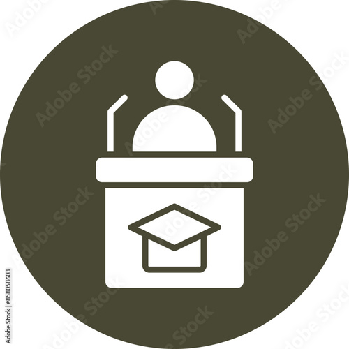Headmaster Vector Glyph Circle Icon
