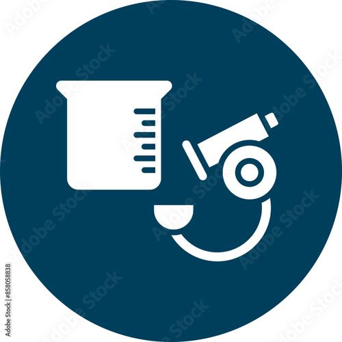 Microscope Experiments Vector Glyph Circle Icon Design