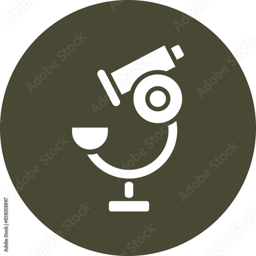 Microscope Vector Glyph Circle Icon Design