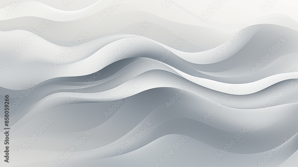 Fototapeta premium Smooth Gradient Waves in Gray Tones