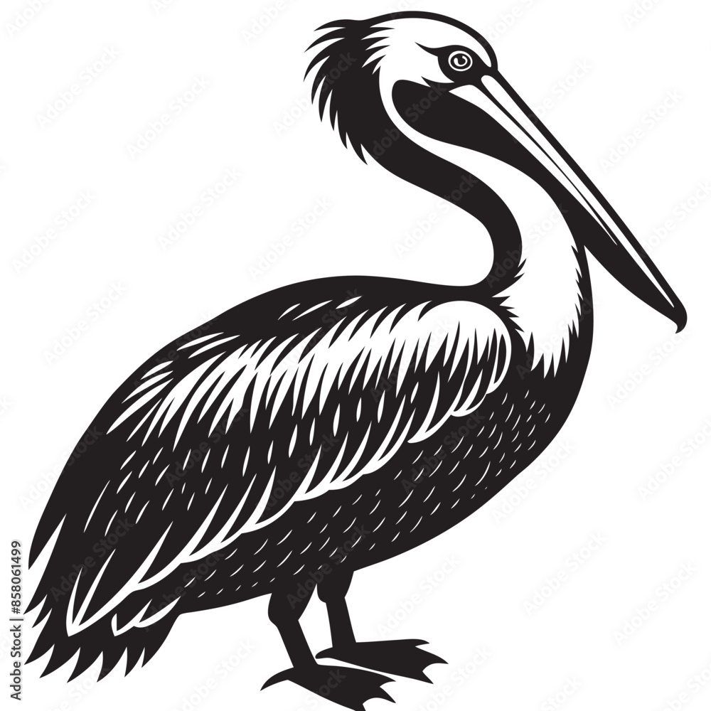 Fototapeta premium pelican on white background