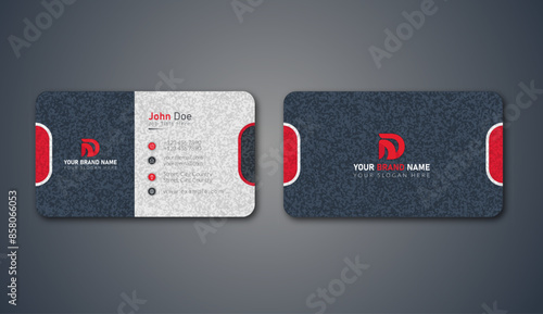 Set of modern horizontal corporate business card print templates. Vector illustration. Stationery design photo