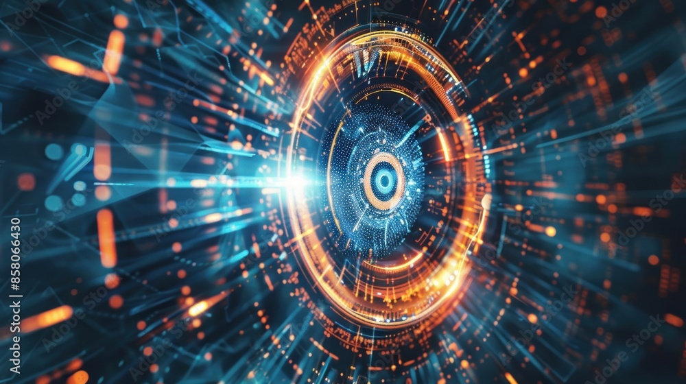 Abstract circular tunnel graphic computer technology background Abstract circular tunnel graphic computer technology background