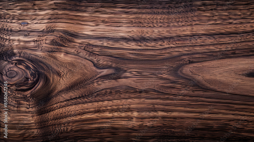 Dark walnut wood plank surface with visible grain patterns, ideal for design elements and backgrounds. Dark walnut wood plank surface with visible grain patterns, ideal for design elements and backgrounds.