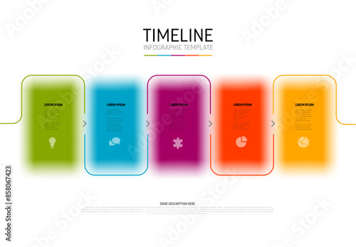 Light infographic template with five color lights  blocks