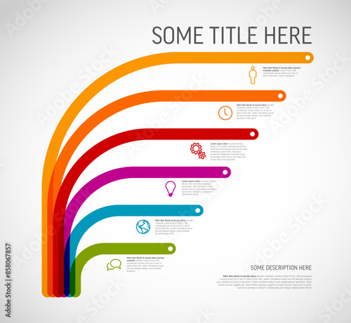 Simple infographic with title and six smaller element option items