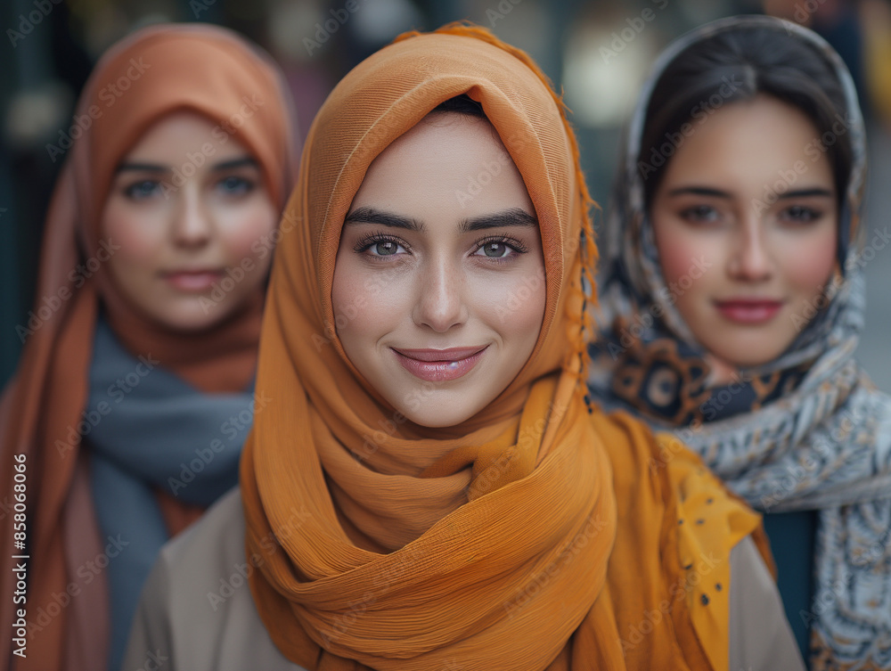 a photo of three women in hijab a photo of three women in hijab
