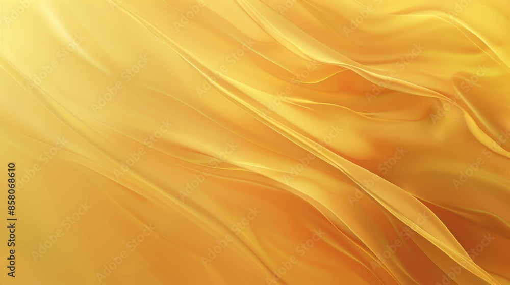 An abstract composition of golden yellow waves and smooth folds illustrating a serene and flowing atmosphere. An abstract composition of golden yellow waves and smooth folds illustrating a serene and flowing atmosphere.