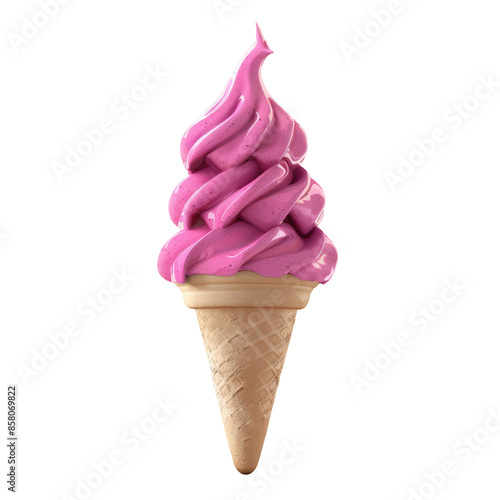 Pink raspberry frozen treat with transparent background and clipping path