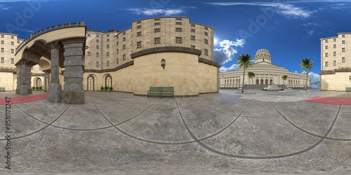 Quadro em tela a place in havanna 360° vr environment equirectangular