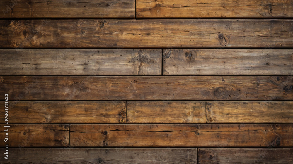 Naklejka premium Fondo de tablón de madera de color marrón oscuro, papel tapiz. Antiguo fondo de madera con textura oscura grunge, la superficie de la antigua textura de madera marrón, vista superior de paneles. 