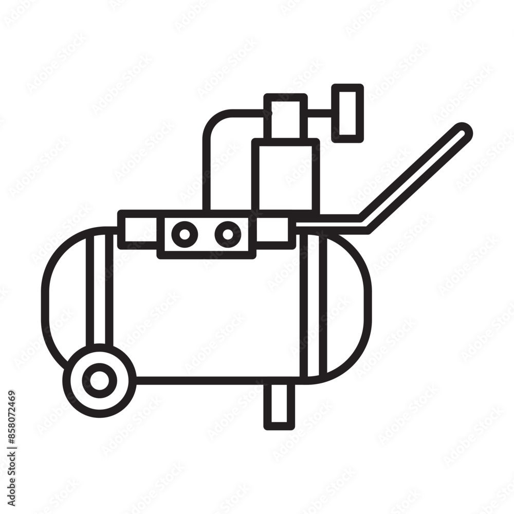Obraz premium Industrial Air Compressor Icon Perfect for Engineering and Mechanical Tools