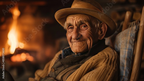 old man sitting on chair © ALI