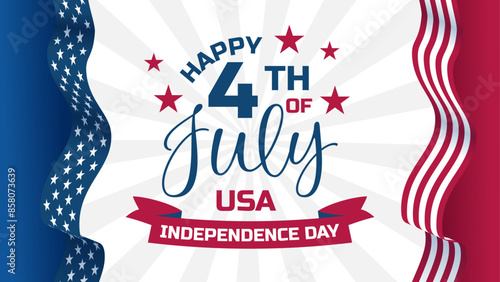 Happy 4th of July independence day USA banner