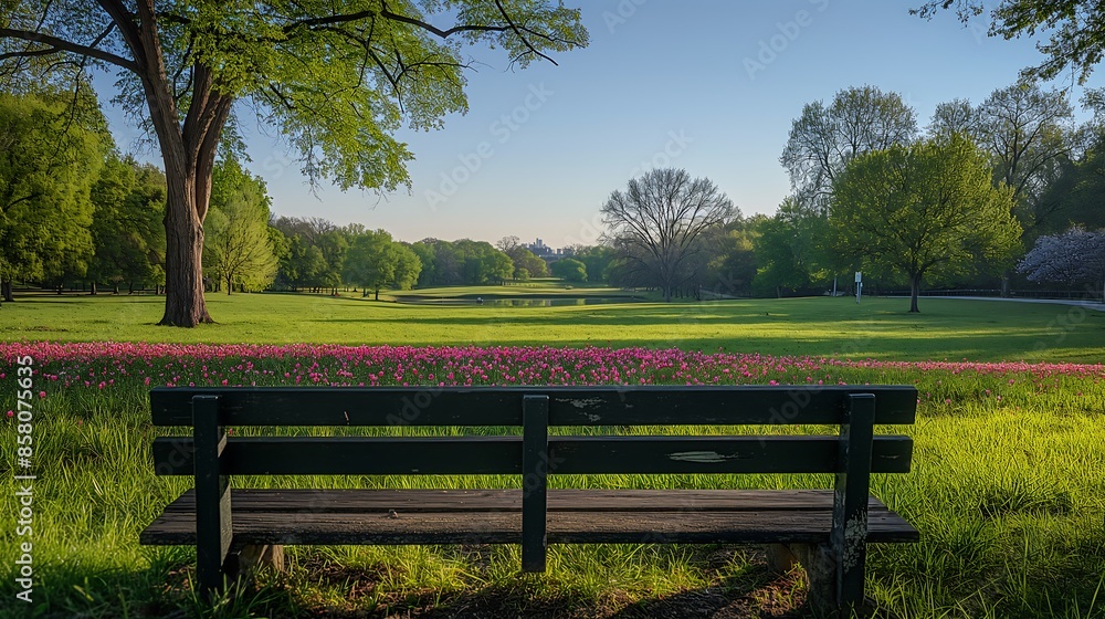 a lush, green landscape with trees in full bloom, flowers blossoming, and a clear blue sky, symbolizing the renewal of spring. a lush, green landscape with trees in full bloom, flowers blossoming, and a clear blue sky, symbolizing the renewal of spring.