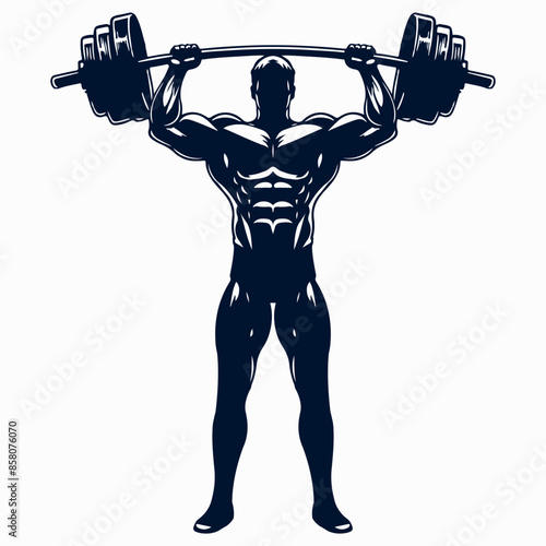 Gym Fitness Muscle man bodybuilder vector silhouette EPS10 Bundle file, Generative Ai
