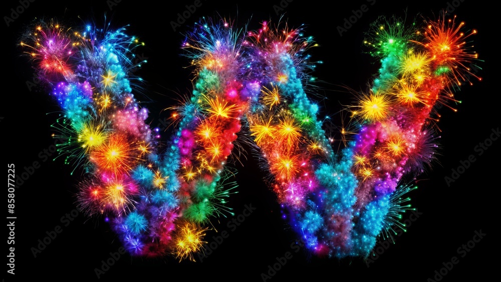 Vibrant colorful alphabet explosion burst featuring letters v w x y z isolated against a black background, celebrating creative concept in a festive arrangement. Vibrant colorful alphabet explosion burst featuring letters v w x y z isolated against a black background, celebrating creative concept in a festive arrangement.
