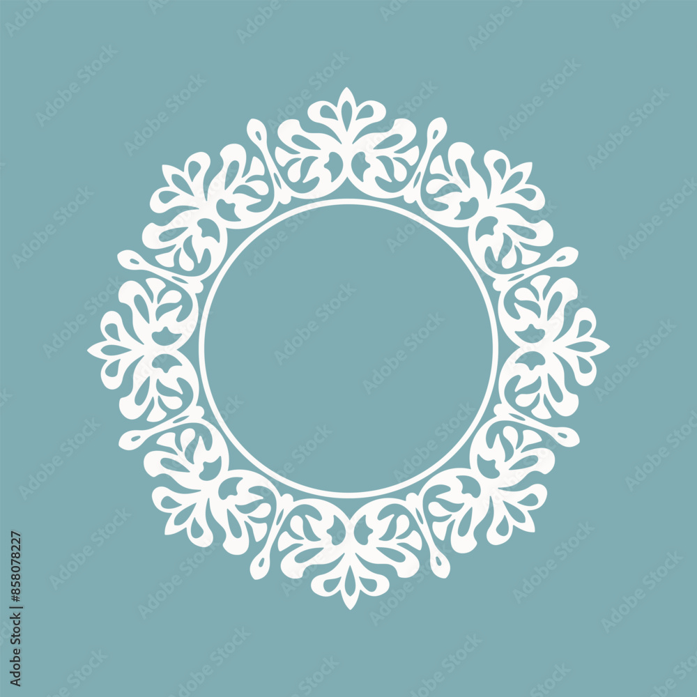Wedding monogram frame. Elegant round frame template with lace ornament. Wedding monogram frame. Elegant round frame template with lace ornament.
