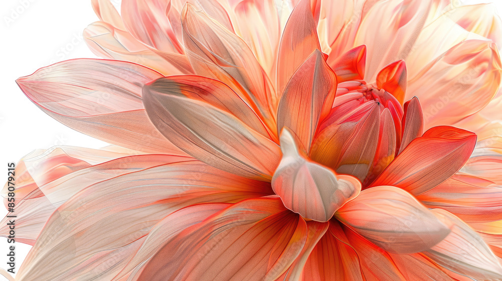 Photograph of a close-up of a blooming flower with its petals delicately overlapping, creating a layered effect against a transparent background. Photograph of a close-up of a blooming flower with its petals delicately overlapping, creating a layered effect against a transparent background.