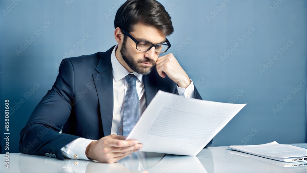 Executive Reading Through Contract Details - Executive carefully reading through the fine print of a contract.
Executive Reading Through Contract Details - Executive carefully reading through the fine print of a contract.