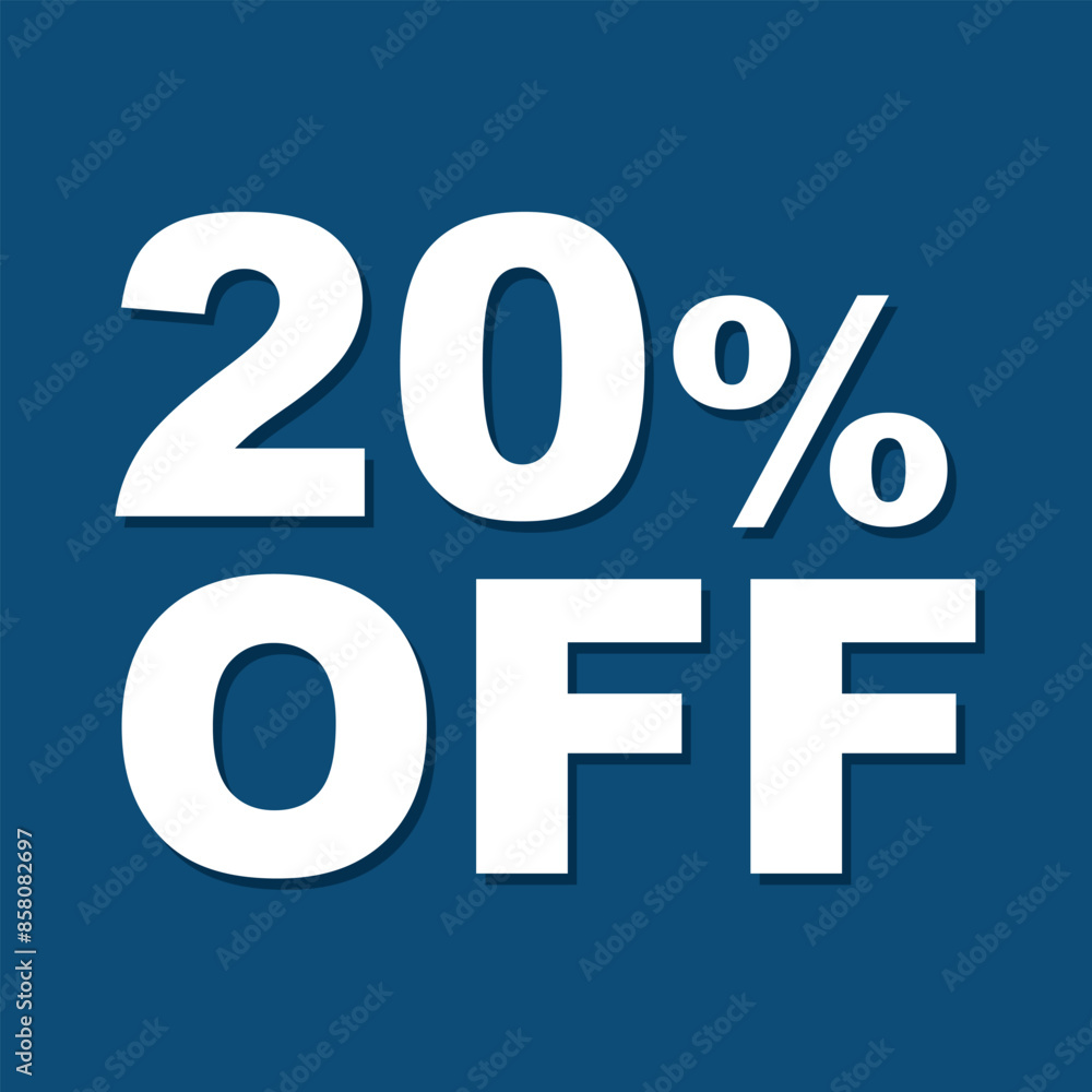 20 percent price off icon. Sale label or tag. Discount badge or sticker design element. . isolated on blue background. Vector illustration. EPS 10/AI
20 percent price off icon. Sale label or tag. Discount badge or sticker design element. . isolated on blue background. Vector illustration. EPS 10/AI