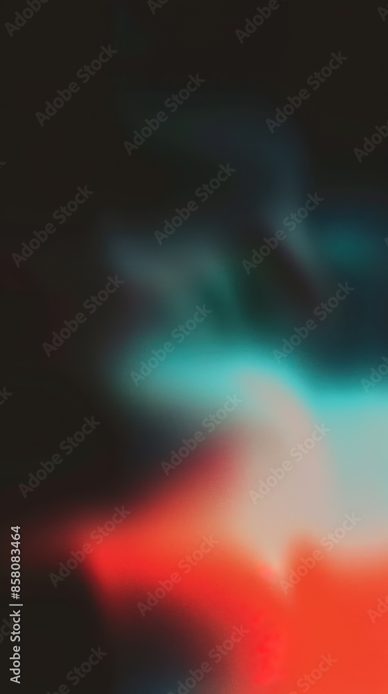 Abstract gradient blur of orange teal turquoise dark green light blue, flow wave effect, shades, folding. Modern minimalist black background with copyspace for music or digital poster Abstract gradient blur of orange teal turquoise dark green light blue, flow wave effect, shades, folding. Modern minimalist black background with copyspace for music or digital poster