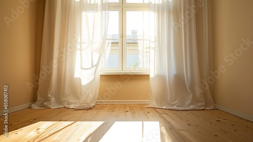 Sunlight Streaming Through Sheer Curtains © Kharismafajar