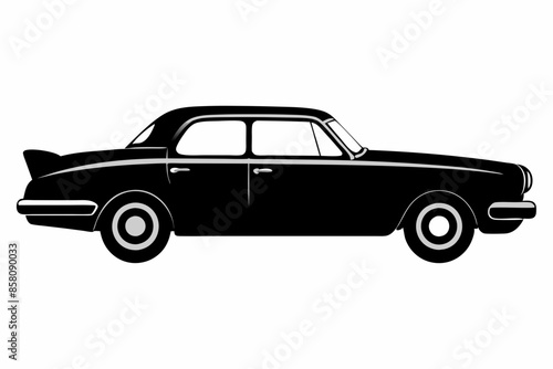 Silhouette vintage car vector, old car vector graphic.