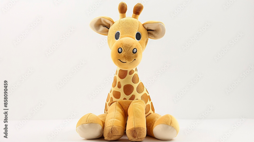 Funny and Adorable Giraffe Plush Toy - Silly Design on Light Neutral Background Funny and Adorable Giraffe Plush Toy - Silly Design on Light Neutral Background