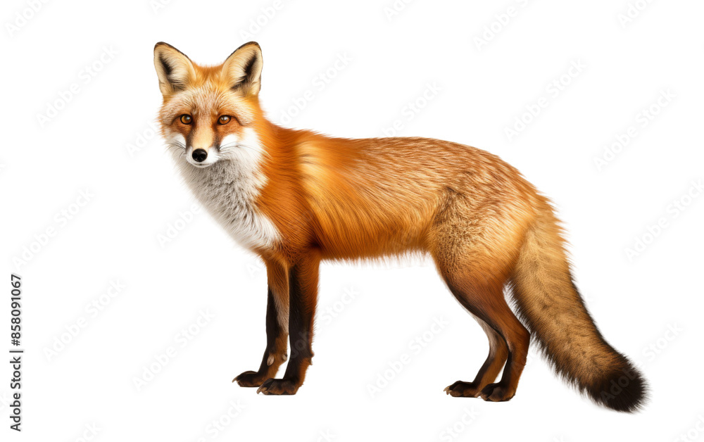 Fototapeta premium Majestic Red Fox Portrait Isolated on Transparent Background