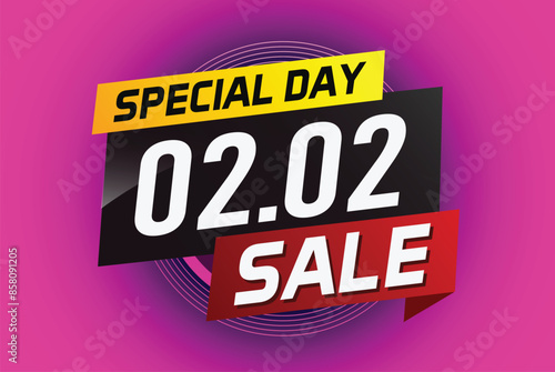 2.2 Special day sale word concept vector illustration with ribbon and 3d style for use landing page, template, ui, web, mobile app, poster, banner, flyer, background, gift card, coupon

