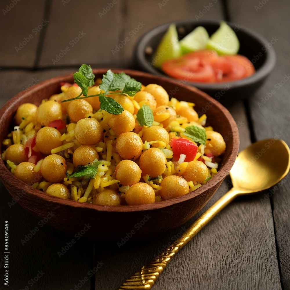 Indian street food boondi chaat or bundi bhel Indian street food boondi chaat or bundi bhel