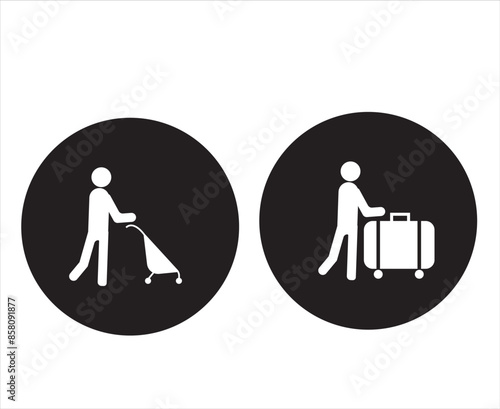 Gguidance pictogram icons about social life.Guidance icon set vector illustration, airport, bus station, shopping mall
