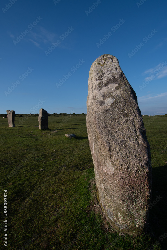 The Hurlers Stone Circle Bodmin Moor Cornwall on the summer solstice The Hurlers Stone Circle Bodmin Moor Cornwall on the summer solstice