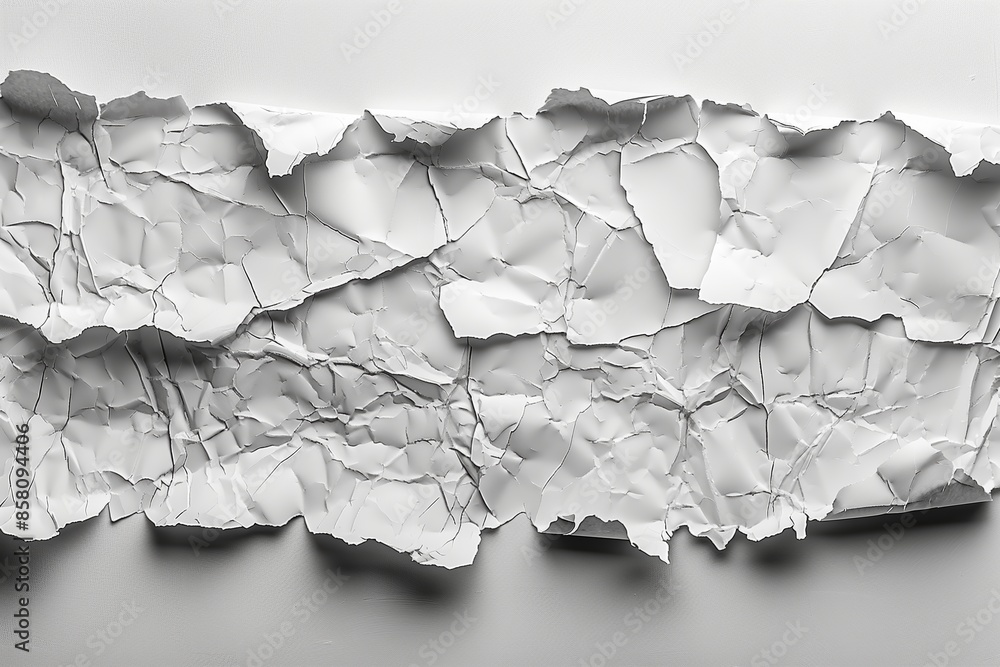 Close Up of Crumpled White Paper on a White Background Close Up of Crumpled White Paper on a White Background
