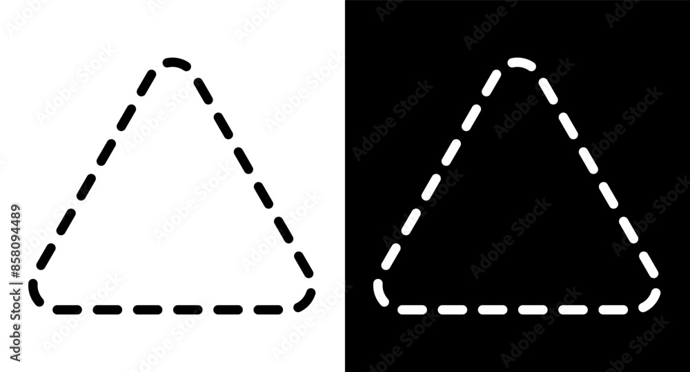 Triangle rounded corners silhouette icon. Triangle shape illustration. Triangle rounded corners silhouette icon. Triangle shape illustration.