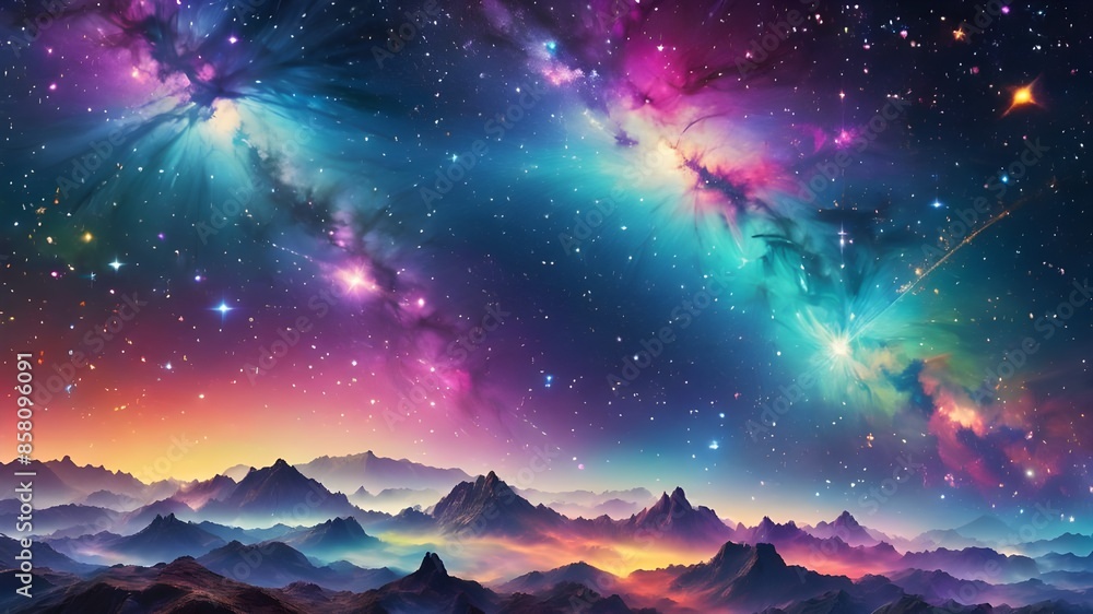 Fototapeta premium Star constellation background, galaxy, nebula shining into deep space, night sky