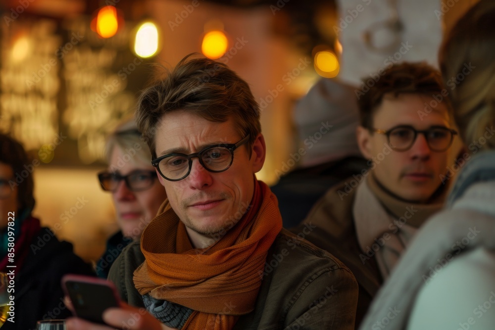 Unidentified people in a cafe on Moscow street. Unidentified people in a cafe on Moscow street.