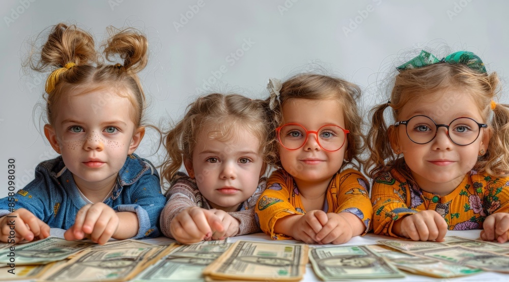 Children interested in the stock market Stock chart display, investing, finances as a child Children interested in the stock market Stock chart display, investing, finances as a child