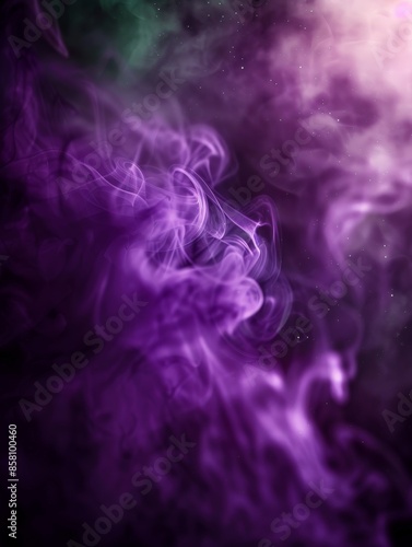Abstract Purple Smoke Swirling in the Dark