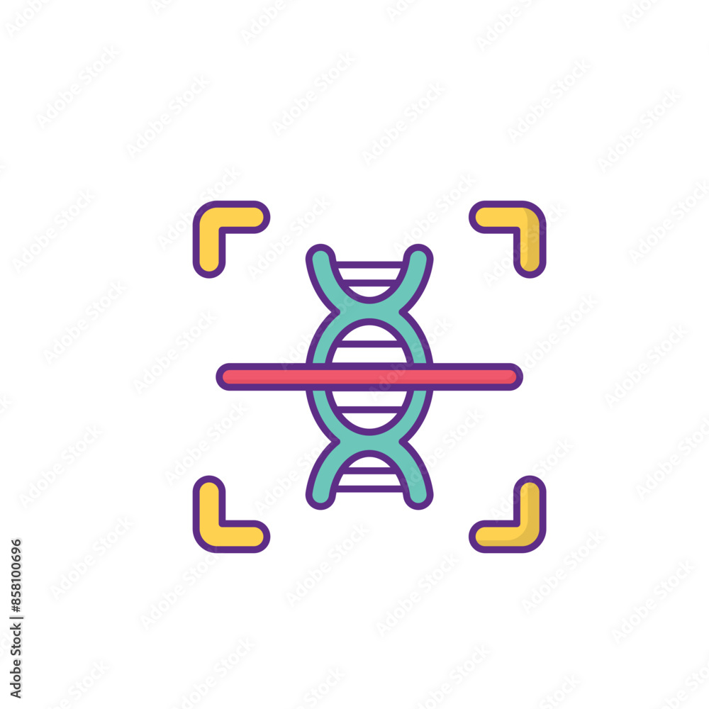 DNA recognition icon design with white background stock illustration DNA recognition icon design with white background stock illustration