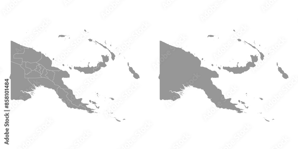 Papua New Guinea map with administrative divisions. Vector illustration. Papua New Guinea map with administrative divisions. Vector illustration.