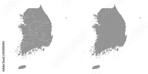 South Korea map. Vector illustration.