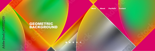 Circle triangle geometric web site page template. Vector Illustration For Wallpaper, Banner, Background, Card, Book Illustration, landing page