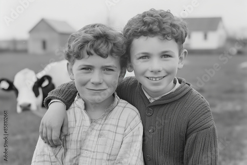 Vintage photo of brothers running a cattle ranch.